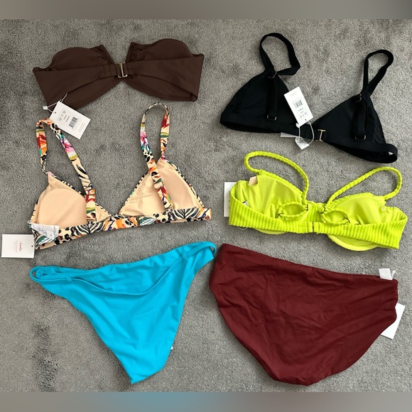 Andie Swim Bikini Bundle 6-piece Hipster Riviera Bermuda Caicos Scala Top Medium - Picture 8 of 8